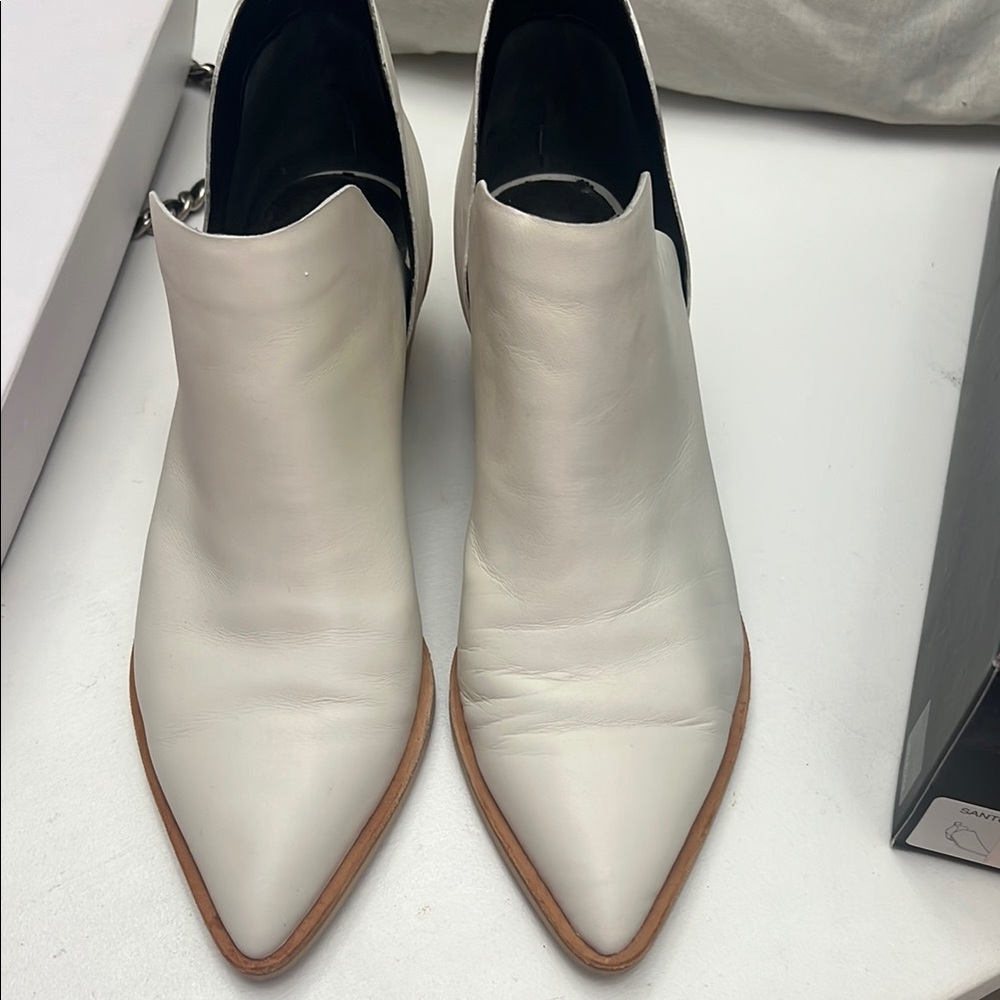 Anthropologie White Ankle Booties with Sleek Design